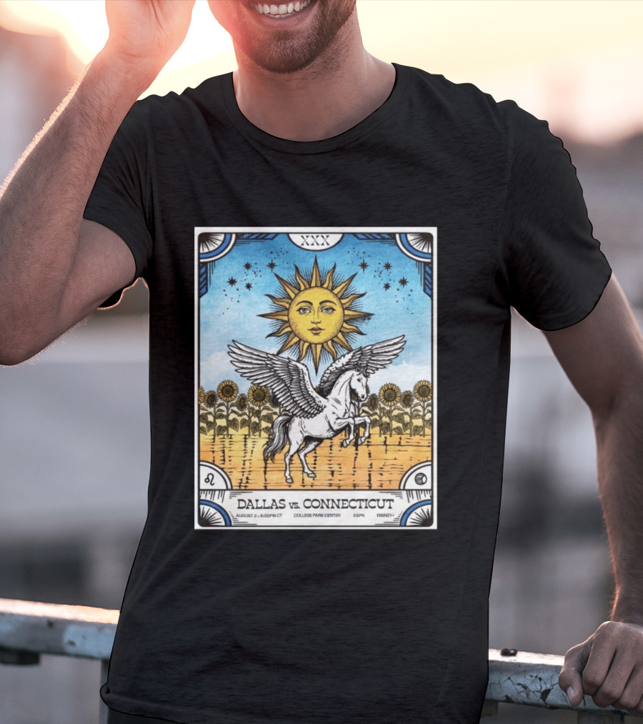 Dallas Vs Connecticut August 2 6pm CT College Park Center ESPN Disney Sunflower Pegasus Sun T-Shirt