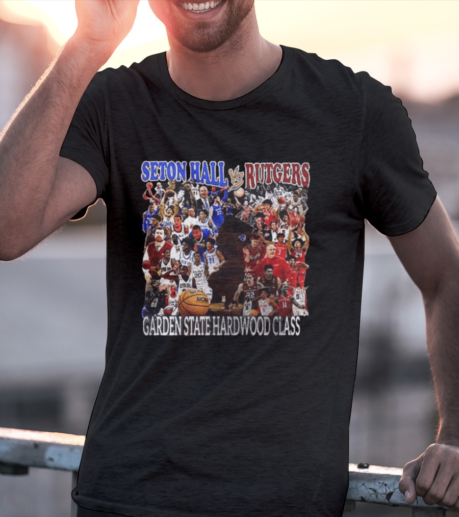 Seton Hall Vs Rutgers Garden State Hardwood Classic Basketball Showdown T-Shirt