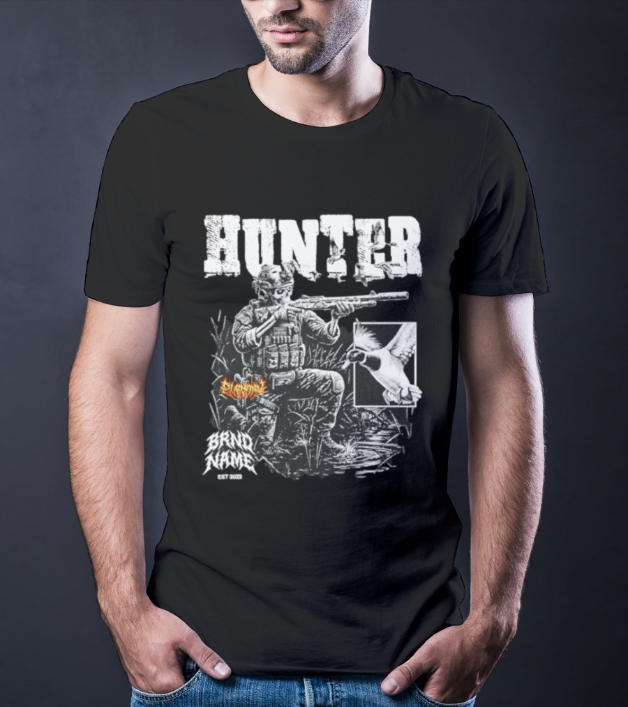 Skeleton Tactical Soldier Duck Hunting Hunter EST 2022 T-Shirt