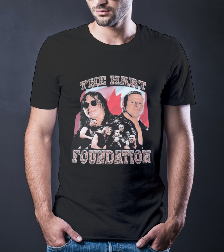 The Hart Foundation 1997 Wrestling Team Canada Flag T-Shirt