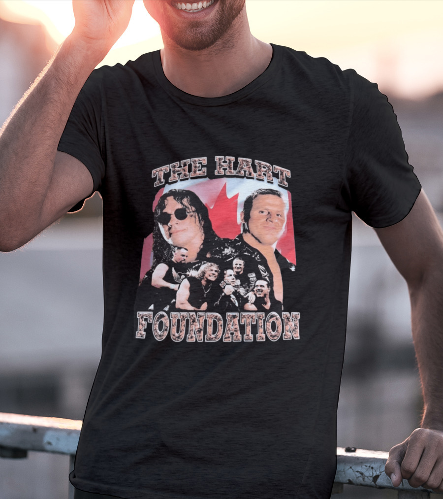 The Hart Foundation 1997 Wrestling Team Canada Flag T-Shirt