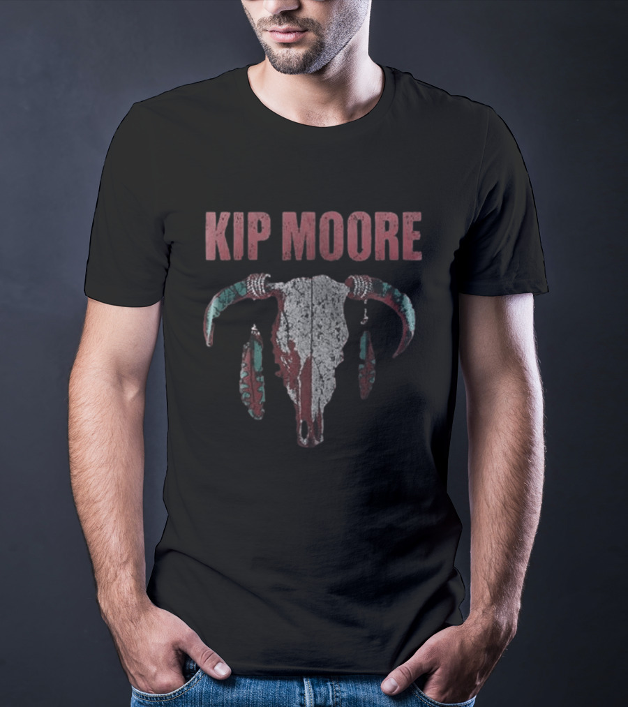 Kip Moore Rustic Bull Skull Tour Merch T-Shirt