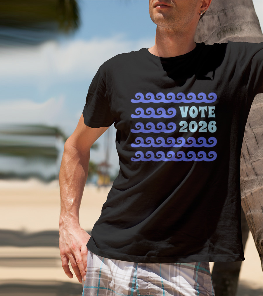 Vote 2026 Distressed Blue Wave Political Election T-Shirt