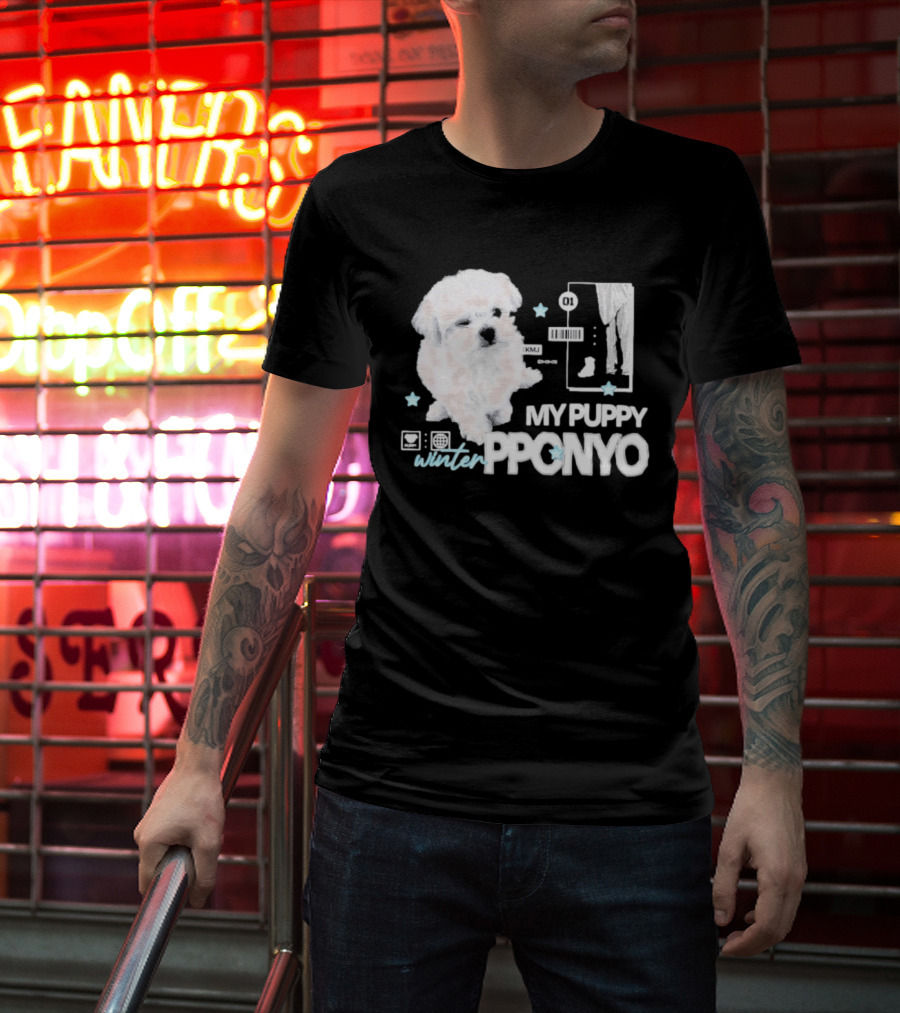 Winter Aespa My Puppy Pponyo KMJ Cute Dog T-Shirt