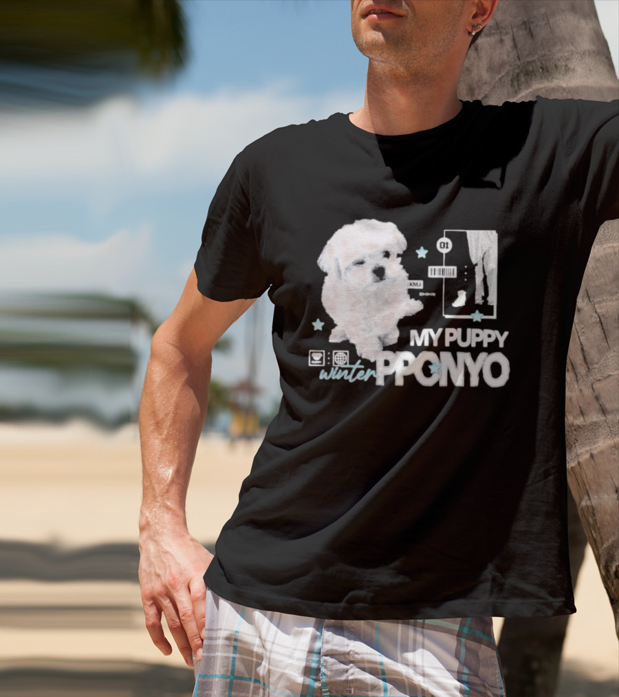 Winter Aespa My Puppy Pponyo KMJ Cute Dog T-Shirt