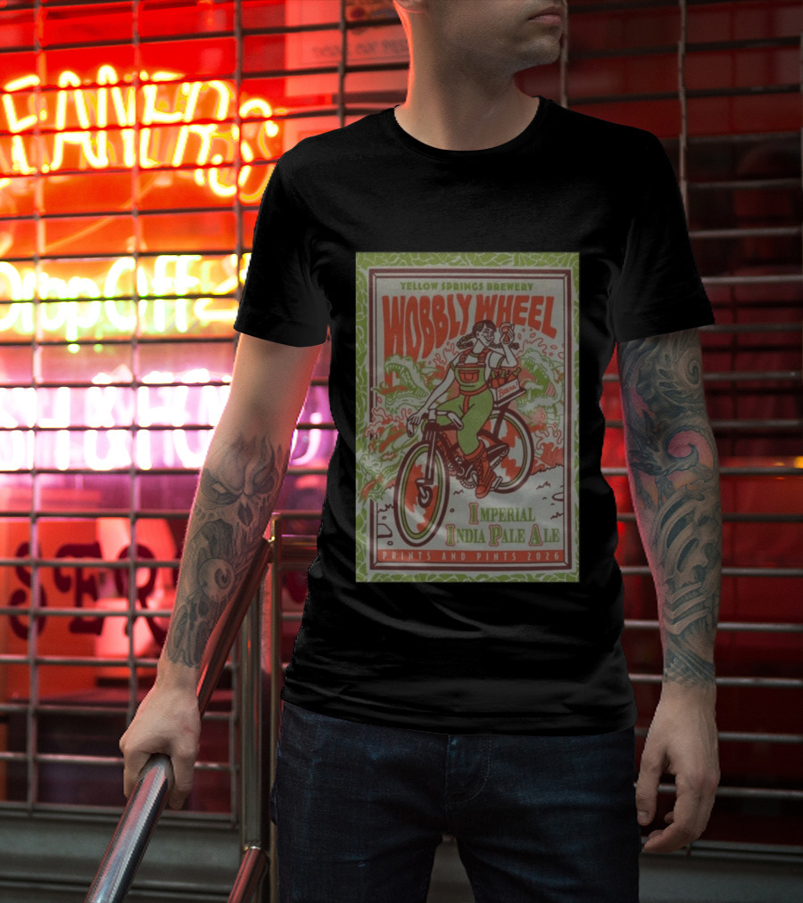 Yellow Springs Brewery Wobbly Wheel Imperial India Pale Ale Prints And Pints 2026 T-Shirt
