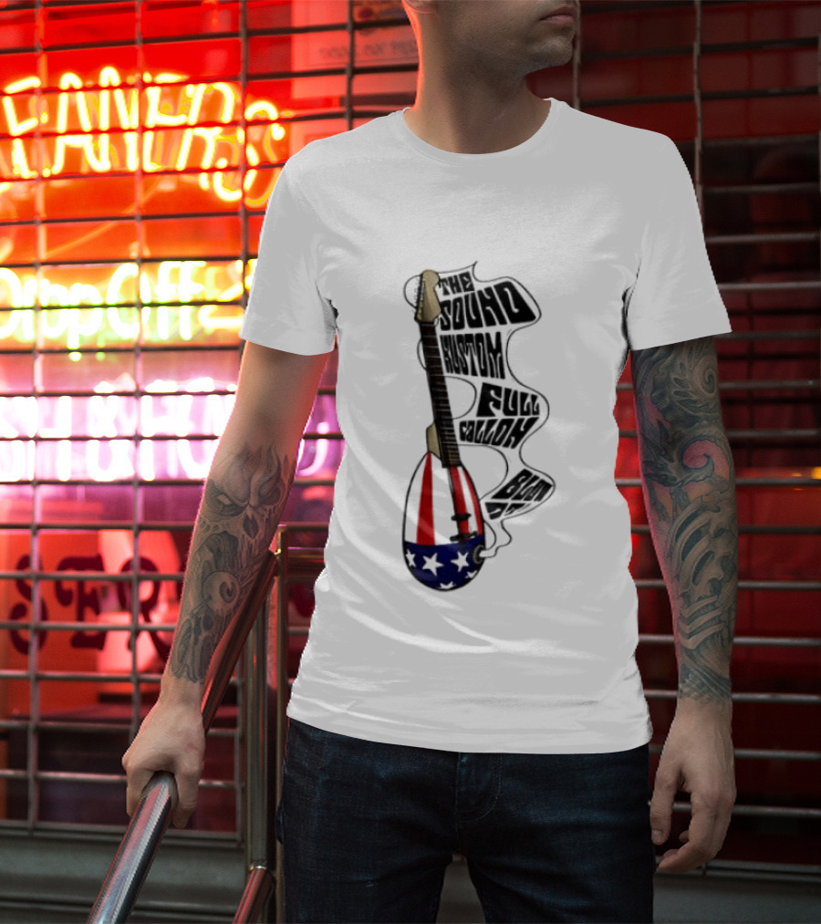 The Sound Kustom Full Gallon Blow Up Patriotic Guitar Americana T-Shirt