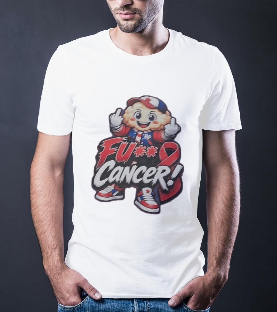 Fu Cancer BP Kid With Awareness Ribbon Support T-Shirt