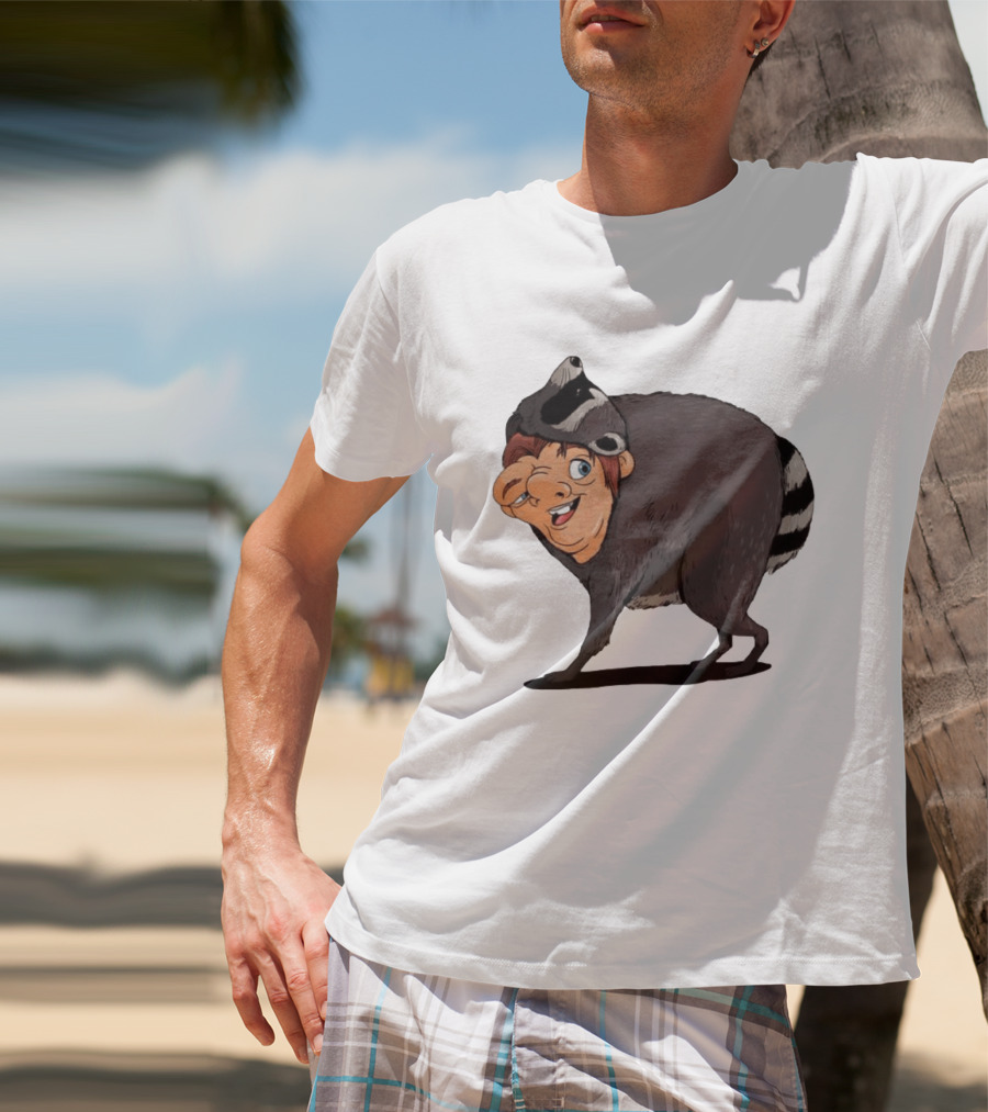 Raccoon Boy Animal Costume Quirky T-Shirt