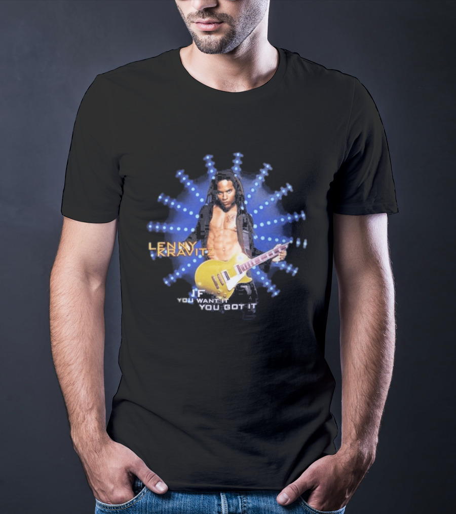 Lenny Kravitz 1993 If You Want It You Got It Yellow Guitar T-Shirt