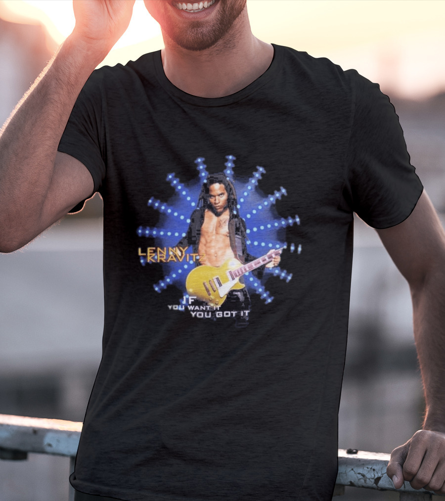 Lenny Kravitz 1993 If You Want It You Got It Yellow Guitar T-Shirt