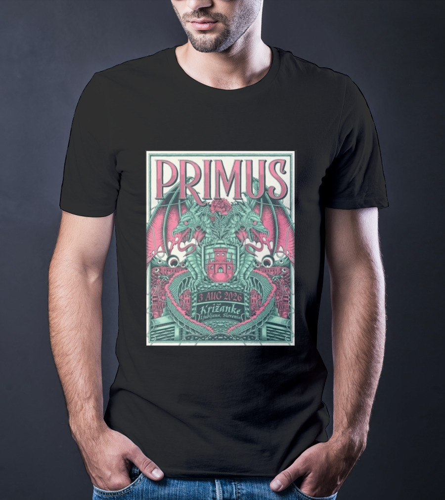 PRIMUS 3 Aug 2026 Križanke Ljubljana Slovenia Dragon T-Shirt