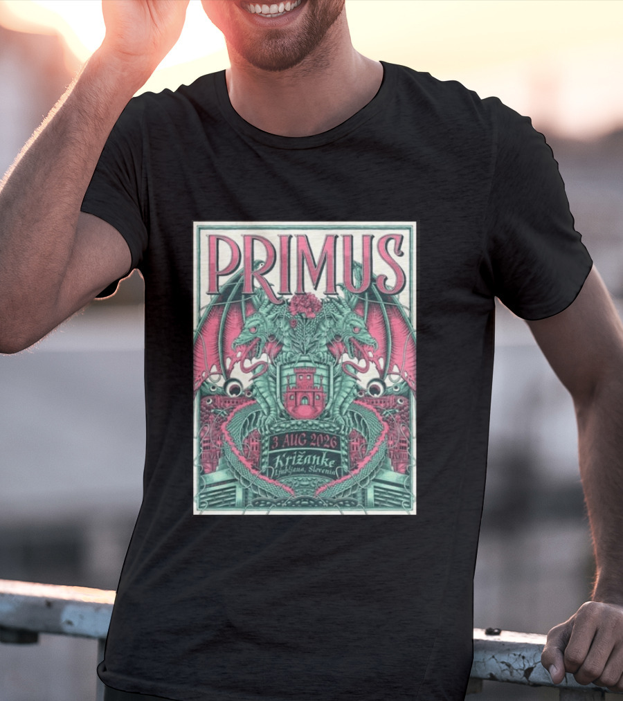 PRIMUS 3 Aug 2026 Križanke Ljubljana Slovenia Dragon T-Shirt