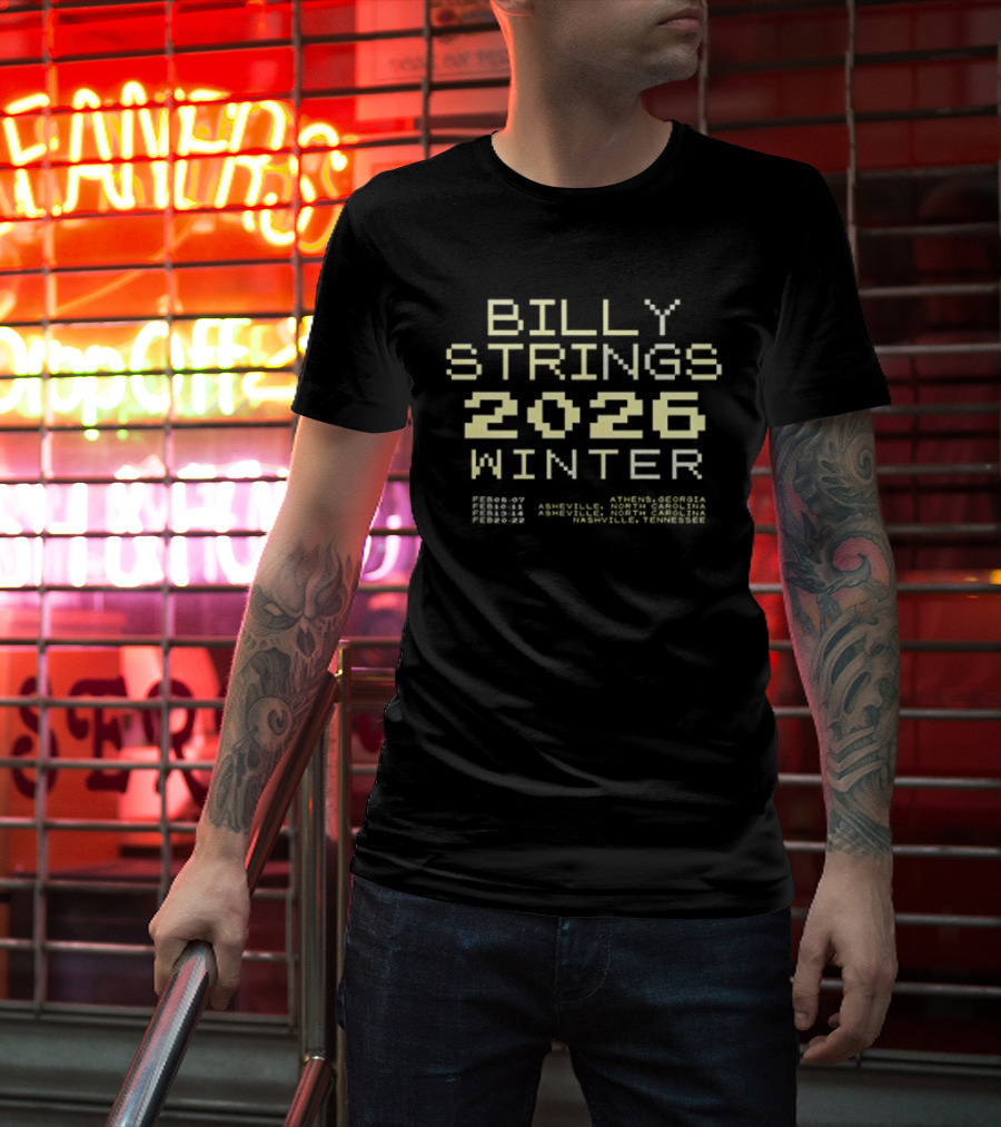 Billy Strings Winter 2026 Banjo Dates Schedule Pixel T-Shirt