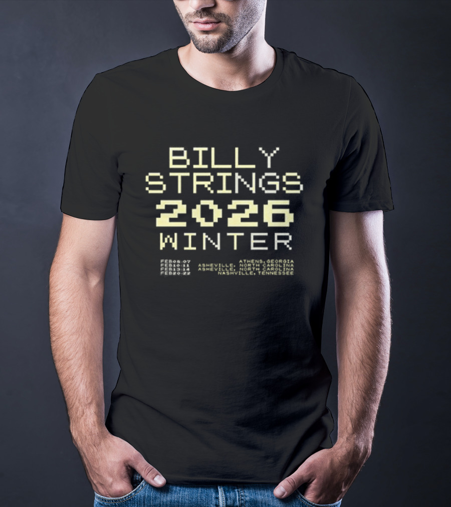 Billy Strings Winter 2026 Banjo Dates Schedule Pixel T-Shirt