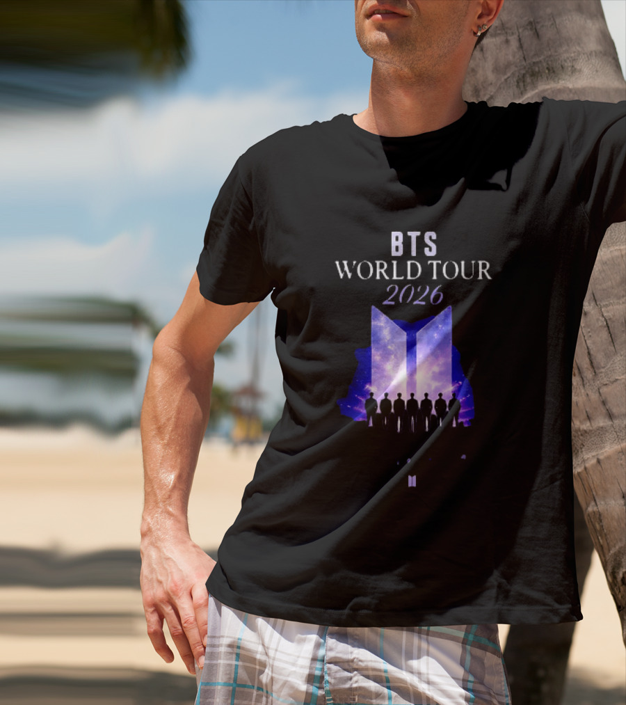 BTS World Tour 2026 Forever We Are Young Concert Silhouettes Galaxy T-Shirt