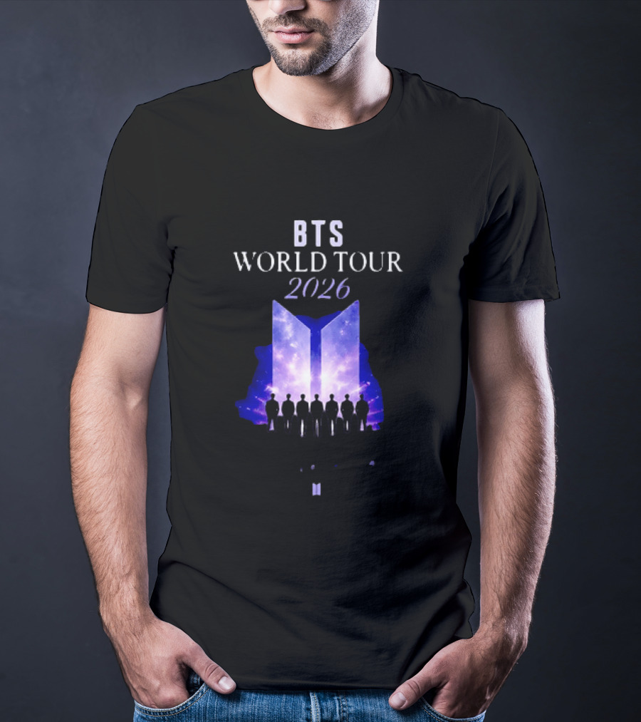 BTS World Tour 2026 Forever We Are Young Concert Silhouettes Galaxy T-Shirt