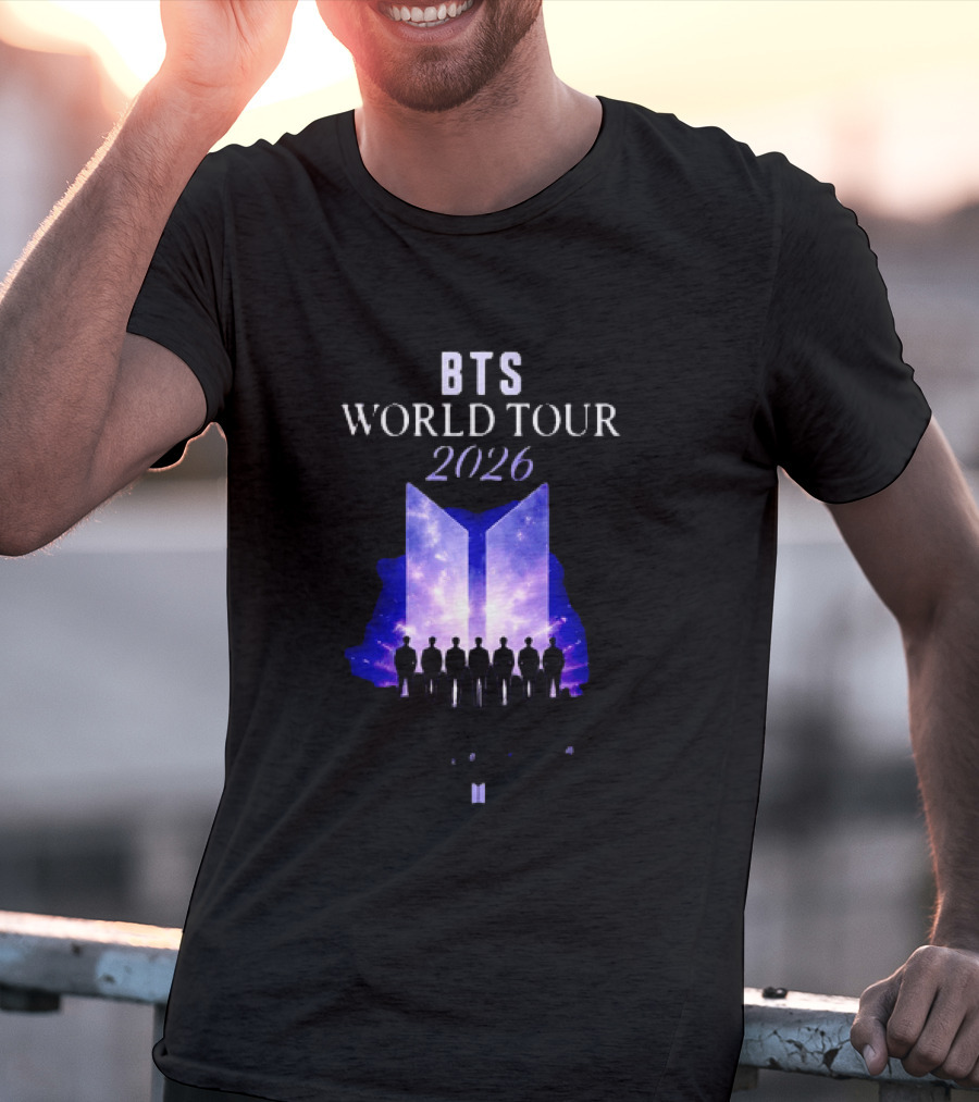 BTS World Tour 2026 Forever We Are Young Concert Silhouettes Galaxy T-Shirt