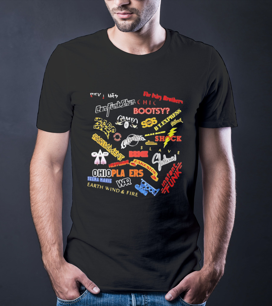 Funk Soul Music Legends R And B Bands Parliament Earth Wind Fire Bootsy Collins Isley Brothers T-Shirt