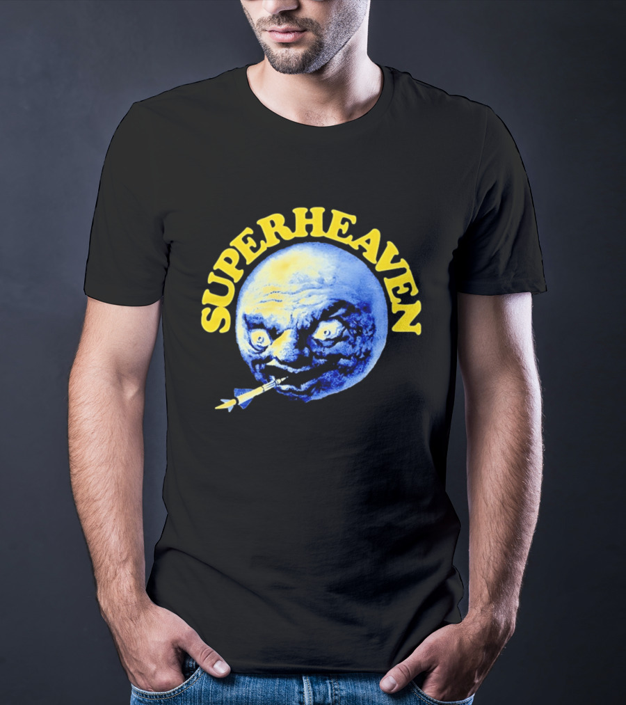 Superheaven Moon Rocket Alternative Rock Moon Face T-Shirt