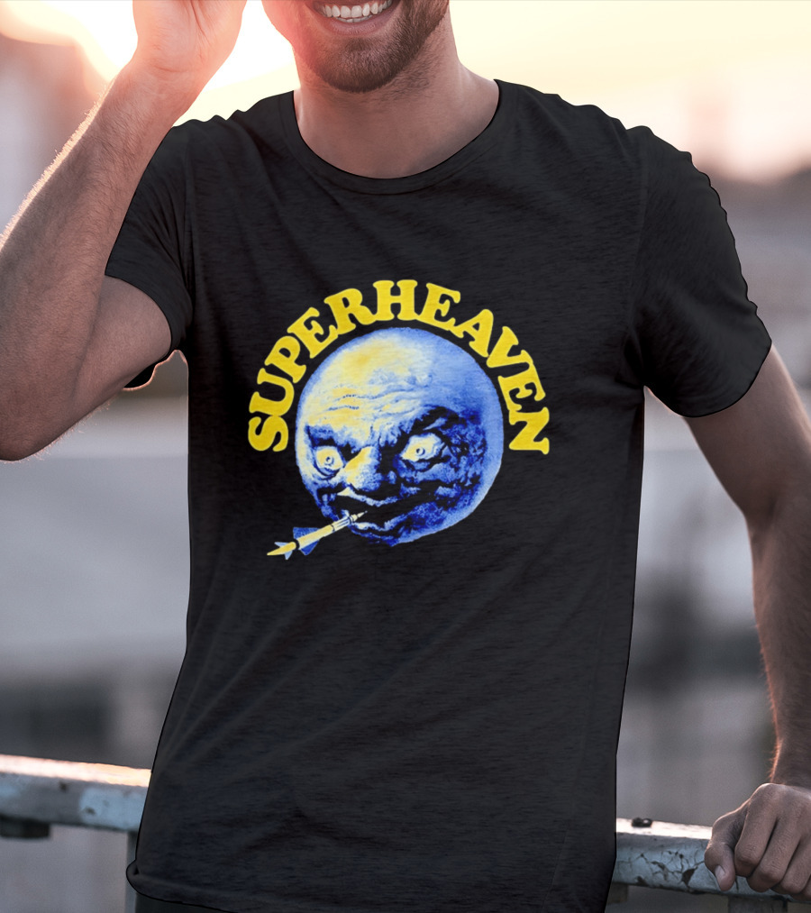 Superheaven Moon Rocket Alternative Rock Moon Face T-Shirt