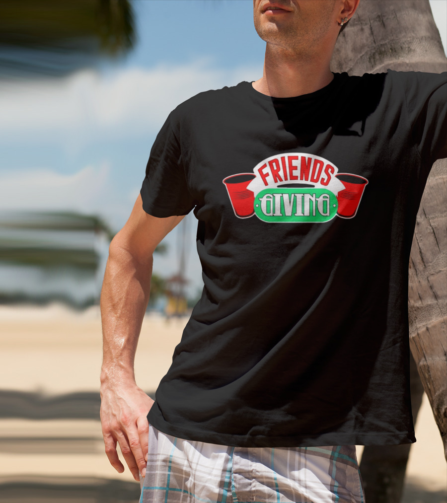 Friends Giving Red Solo Cup Party Thanksgiving Celebration T-Shirt