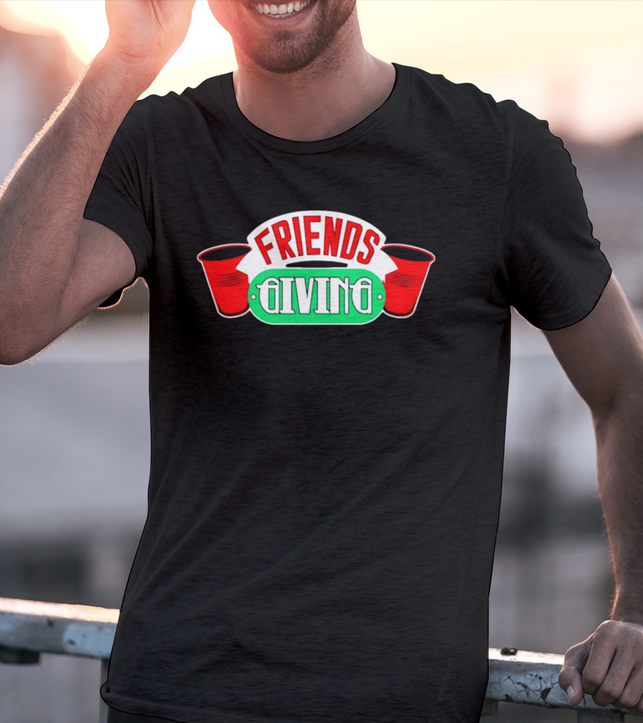 Friends Giving Red Solo Cup Party Thanksgiving Celebration T-Shirt