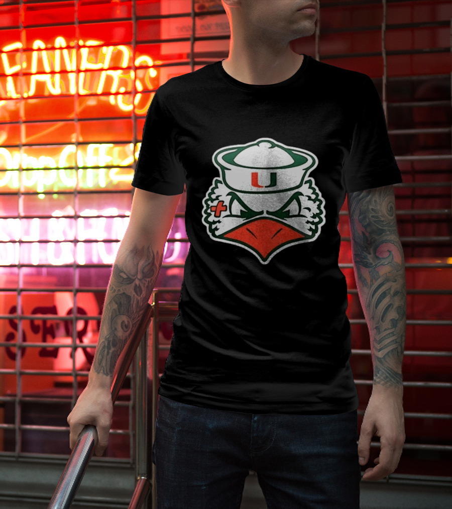 Miami Hurricanes Sebastian The Ibis Mascot U T-Shirt
