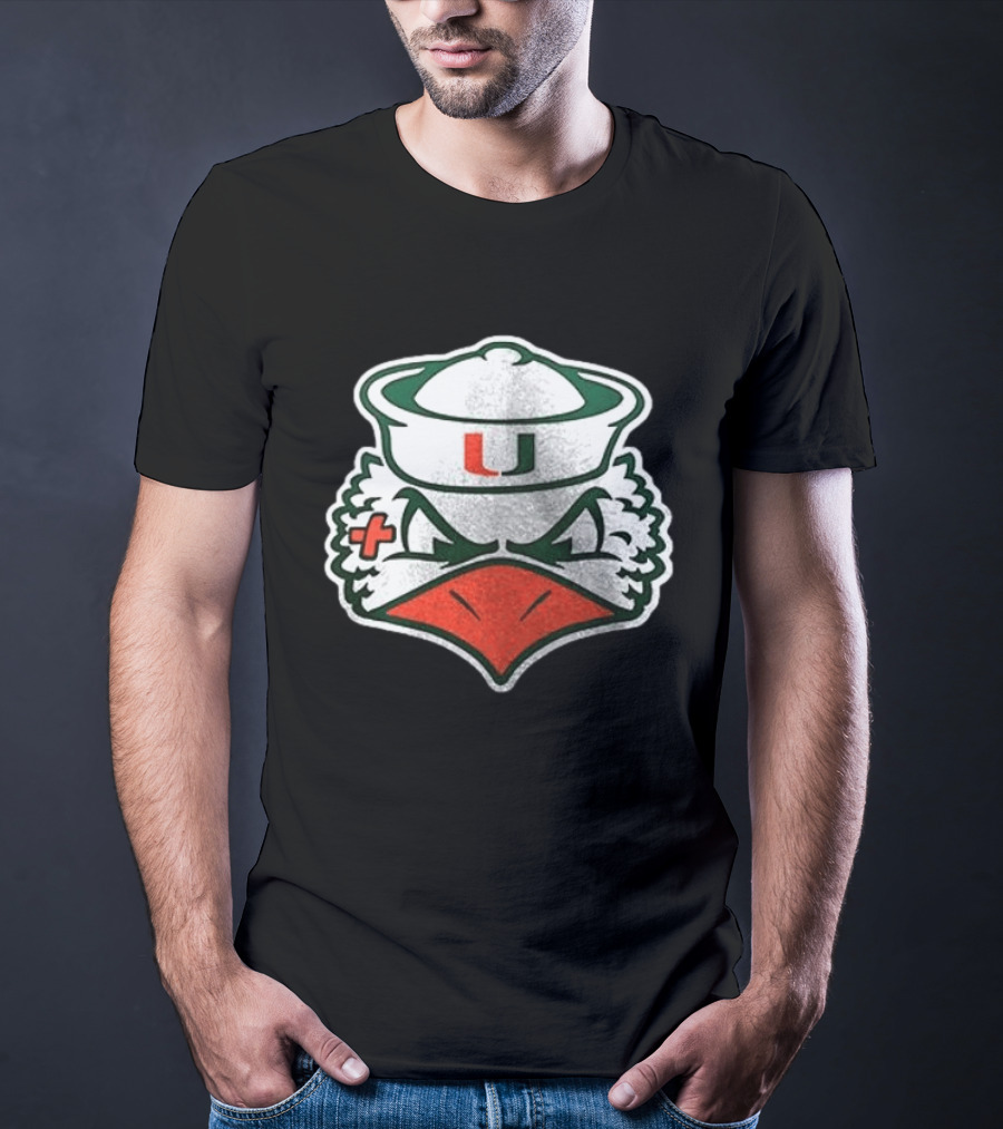 Miami Hurricanes Sebastian The Ibis Mascot U T-Shirt