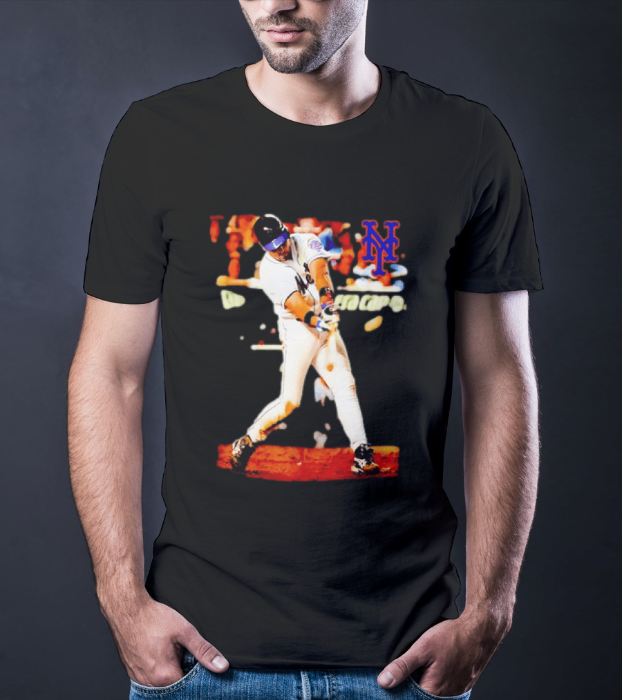 Mike Piazza New York Mets Batting Action MLB Player Swing T-Shirt
