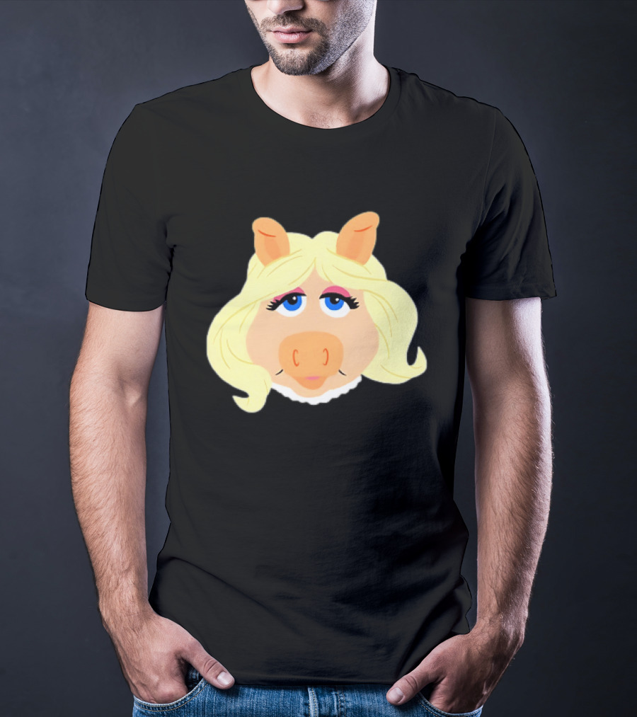 Miss Piggy Iconic Jim Henson's Muppets Character Blonde Hair Blue Eyes T-Shirt