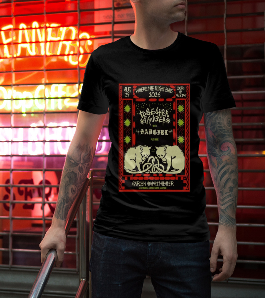 Together Sanguis Garden Amphitheater Concert August 29 2026 Featuring Sadgirl Where The Night Ends T-Shirt