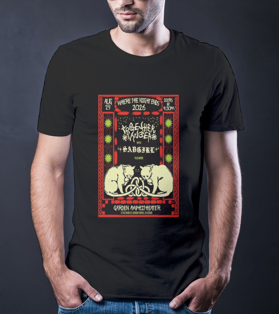 Together Sanguis Garden Amphitheater Concert August 29 2026 Featuring Sadgirl Where The Night Ends T-Shirt
