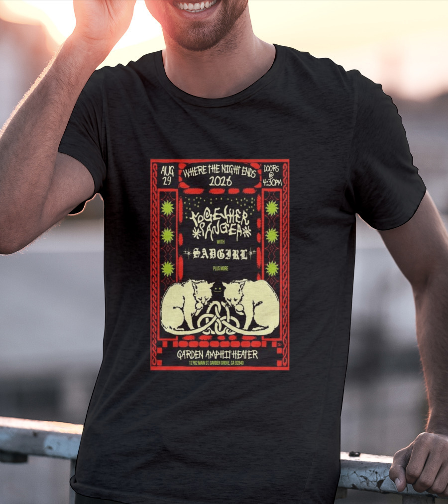 Together Sanguis Garden Amphitheater Concert August 29 2026 Featuring Sadgirl Where The Night Ends T-Shirt