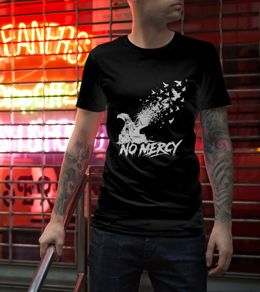 No Mercy Wood Chipper Bird Shredder T-Shirt