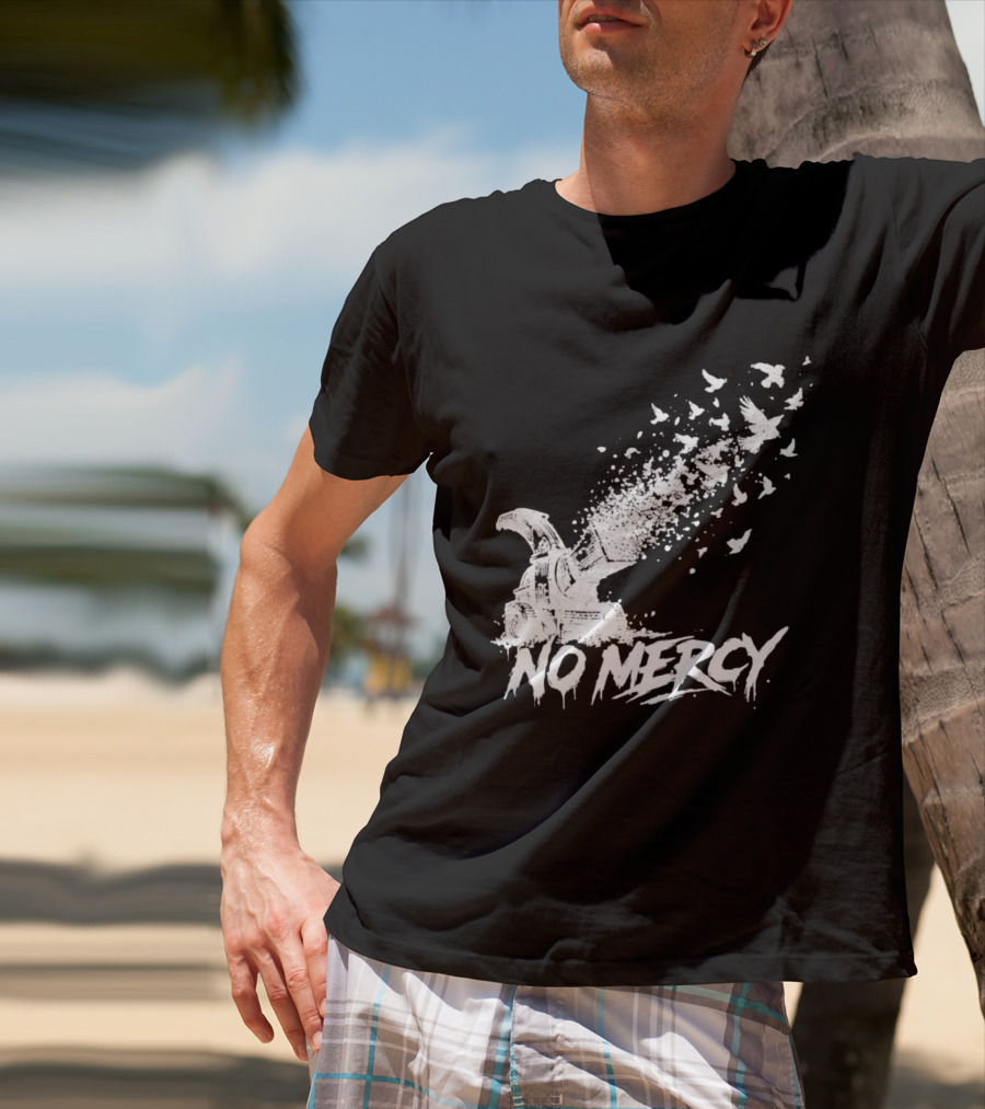 No Mercy Wood Chipper Bird Shredder T-Shirt