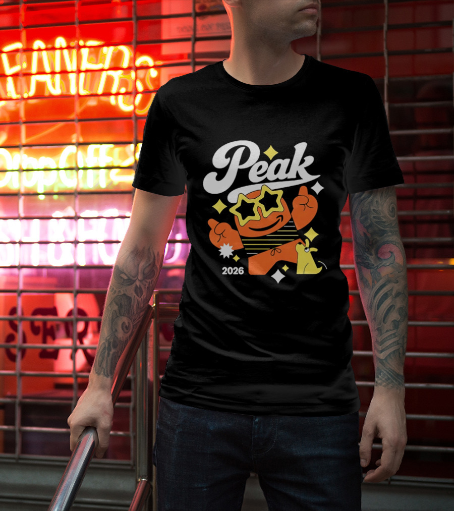 Peak 2026 Star Sunglasses Cartoon T-Shirt