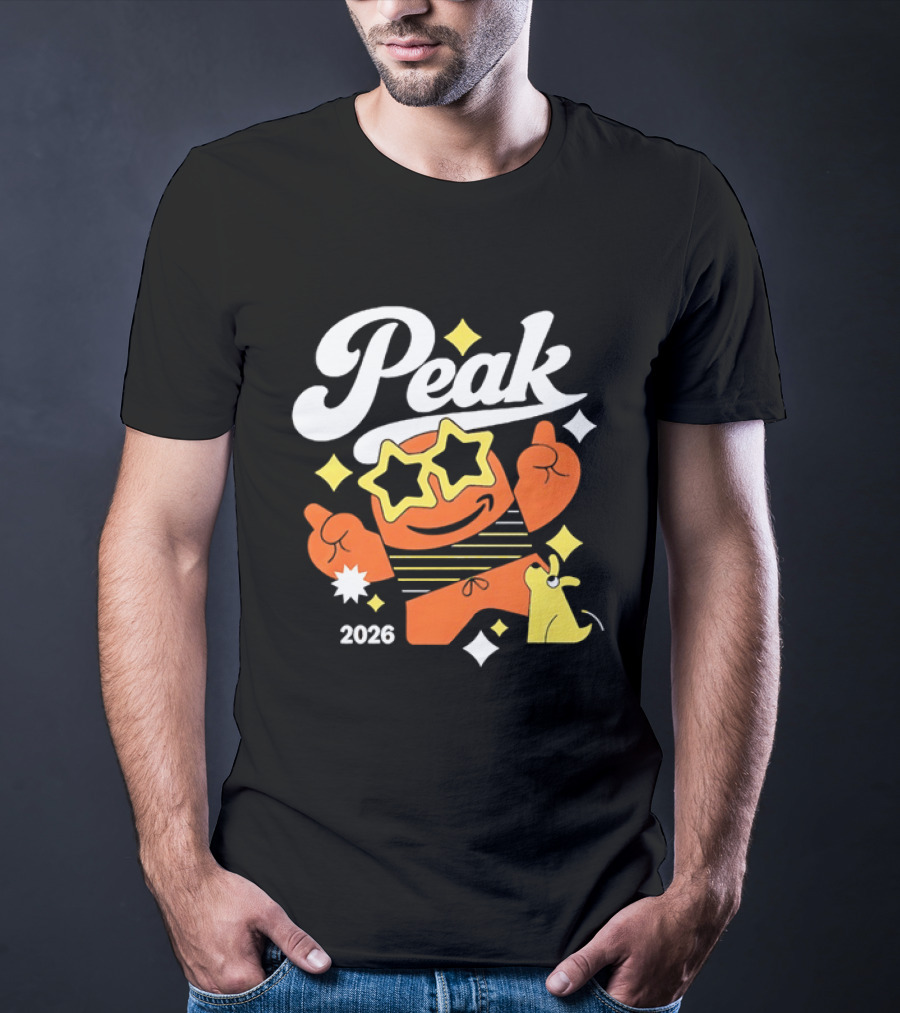 Peak 2026 Star Sunglasses Cartoon T-Shirt
