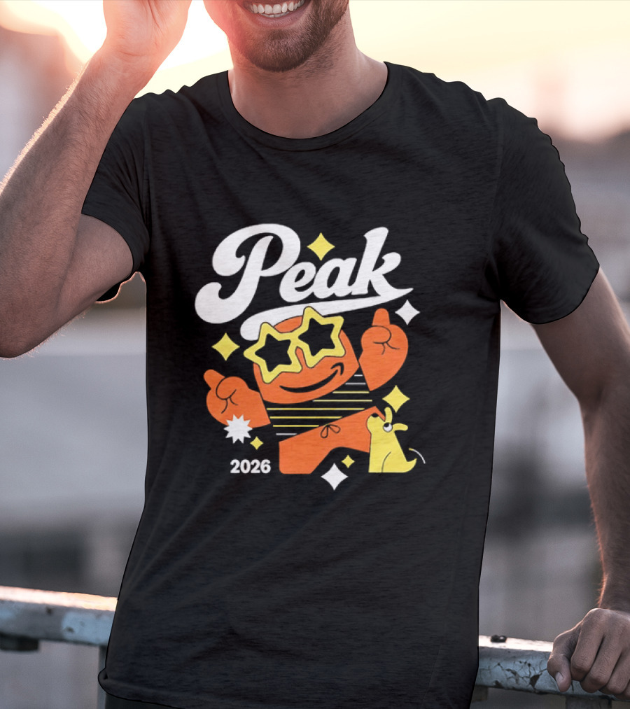 Peak 2026 Star Sunglasses Cartoon T-Shirt