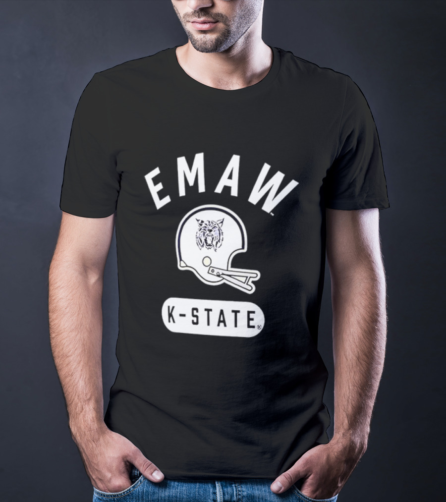 EMAW K State Wildcats Football Helmet Kansas State University T-Shirt