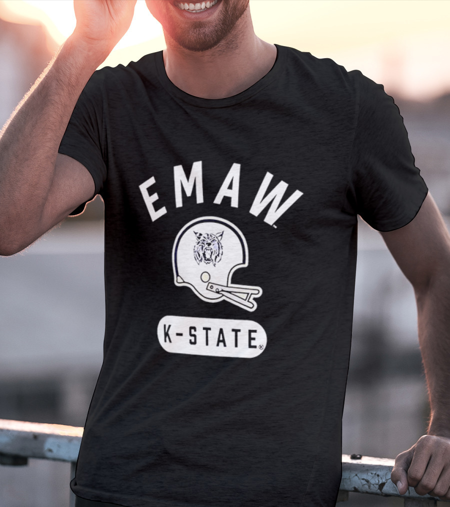 EMAW K State Wildcats Football Helmet Kansas State University T-Shirt
