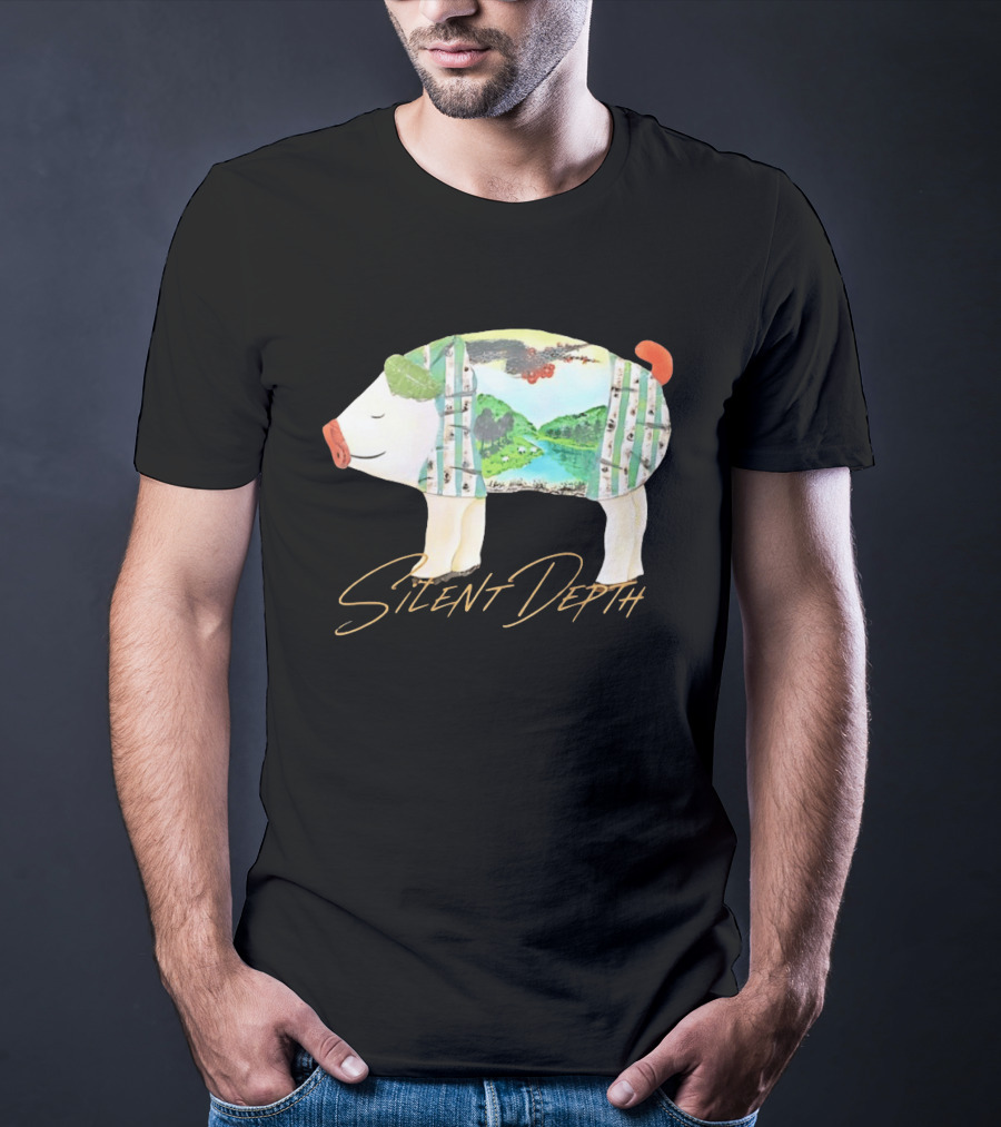 Silent Depth Pig Landscape Nature T-Shirt
