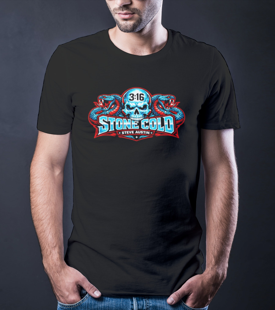 Stone Cold Steve Austin 3 16 Skull With Snakes T-Shirt