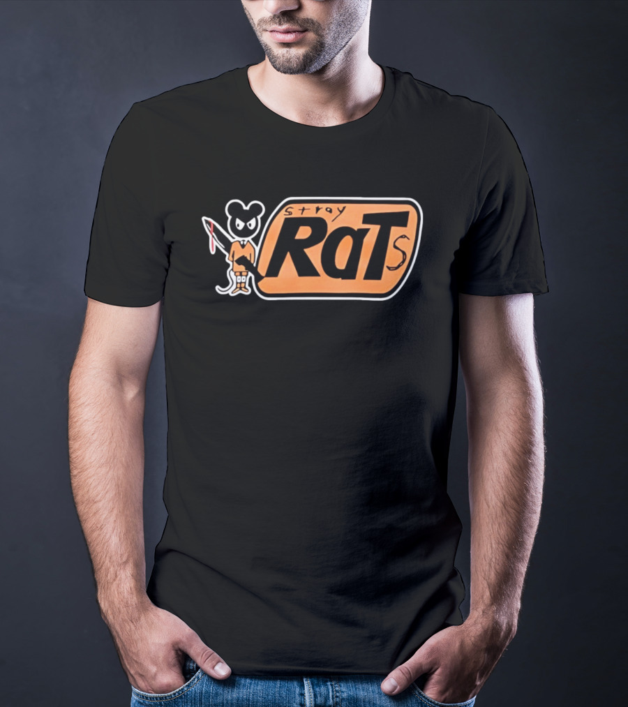 Stray Rats Bold Lettering With Cartoon T-Shirt