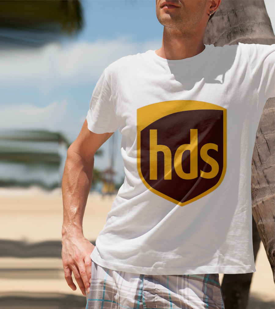 HDS Shield Emblem Brown And Yellow Branding T-Shirt