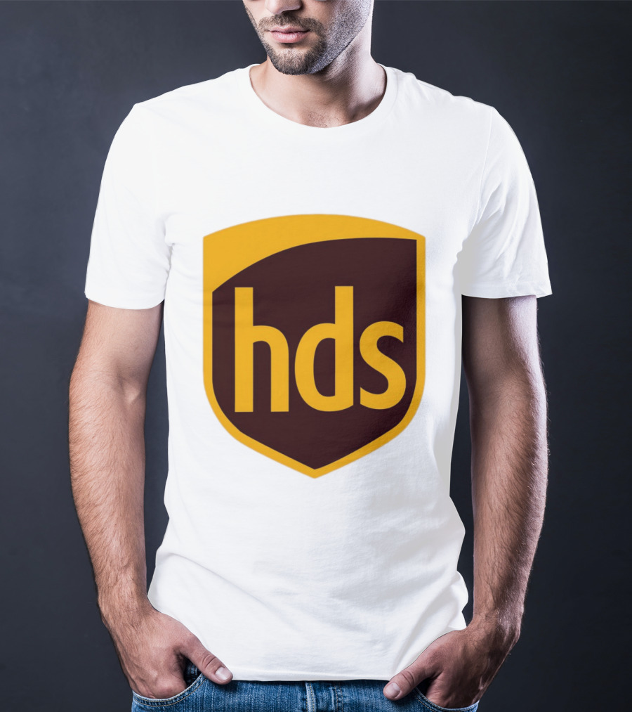 HDS Shield Emblem Brown And Yellow Branding T-Shirt