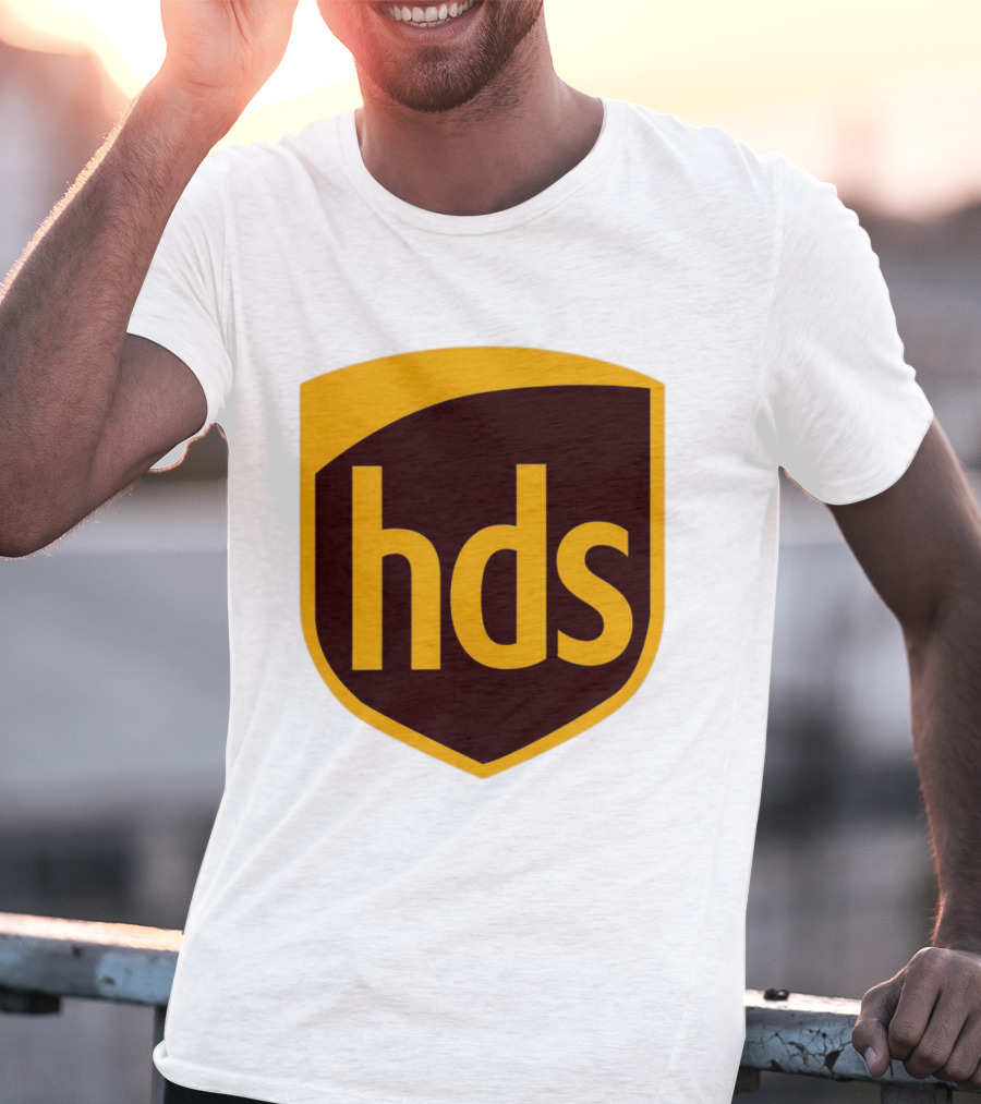 HDS Shield Emblem Brown And Yellow Branding T-Shirt