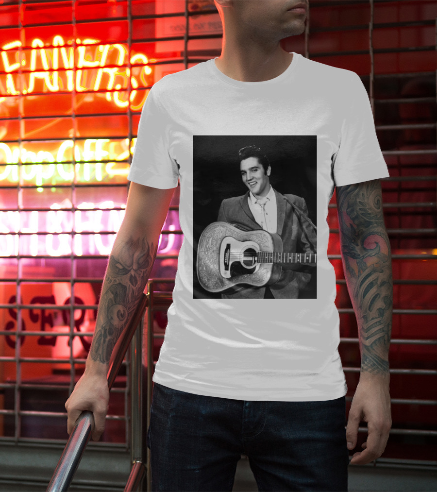 Elvis Presley Rock And Roll Iconic 1956 Style With Guitar T-Shirt