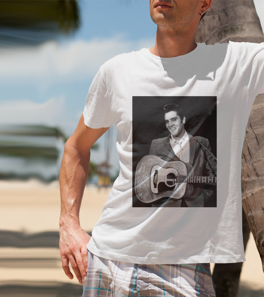 Elvis Presley Rock And Roll Iconic 1956 Style With Guitar T-Shirt