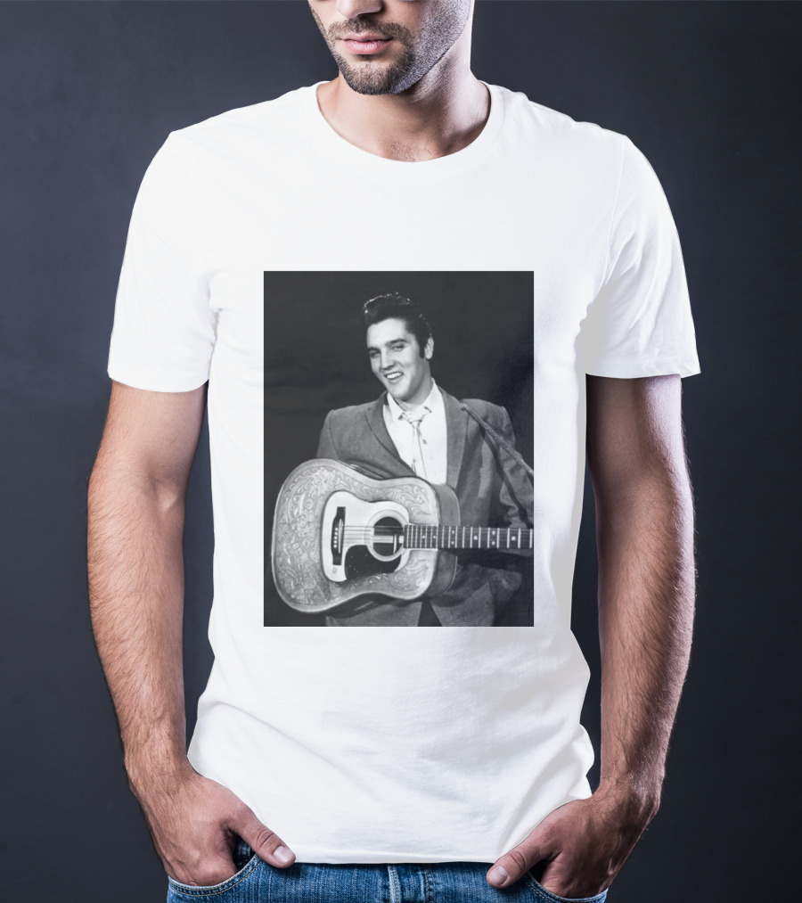 Elvis Presley Rock And Roll Iconic 1956 Style With Guitar T-Shirt